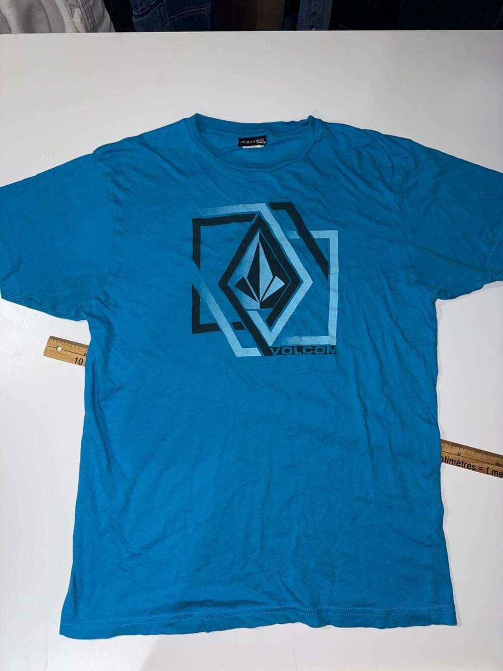 Volcom Blue Short Sleeve Graphic Tee Shirt Size M